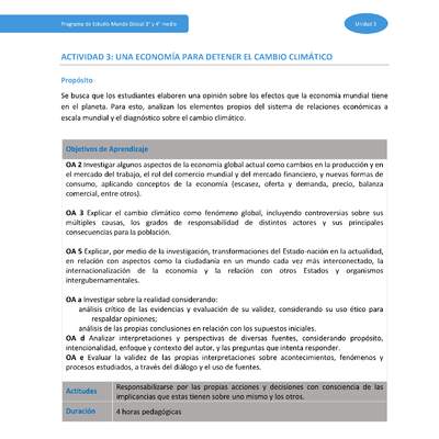 Actividad 3: Una economía para detener el cambio climático