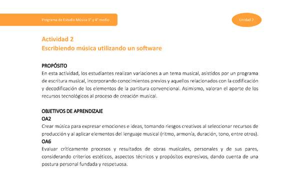 Actividad 2: Escribiendo música utilizando un software