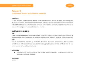 Actividad 2: Escribiendo música utilizando un software