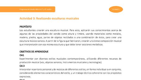 Actividad 3: Realizando esculturas musicales