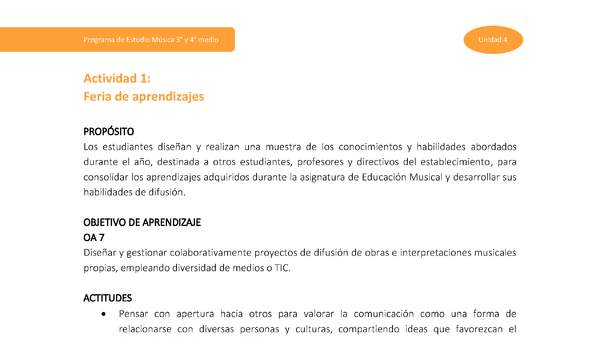 Actividad 1: Feria de aprendizajes