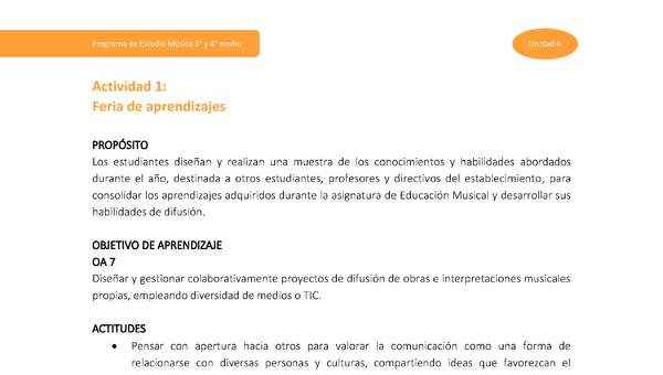 Actividad 1: Feria de aprendizajes