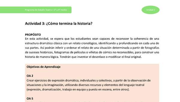 Actividad 3: ¿Cómo termina la historia?