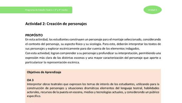 Actividad 2: Creación de personajes