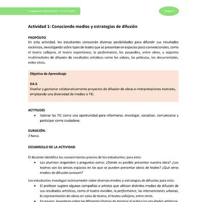 Actividad 1: Conociendo medios y estrategias de difusión