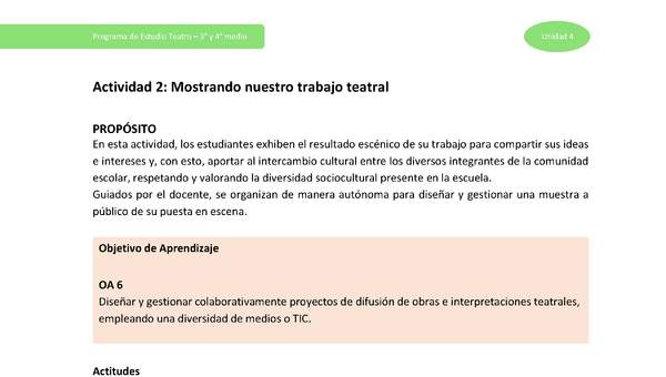 Actividad 2: Mostrando nuestro trabajo teatral