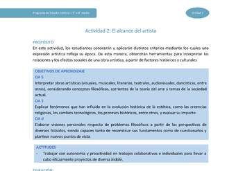 Actividad 2: El alcance del artista