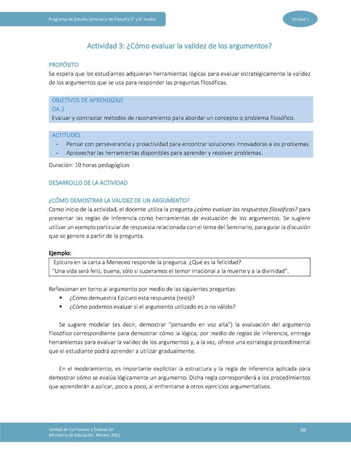 Actividad 3: ¿Cómo evaluar la validez de los argumentos?