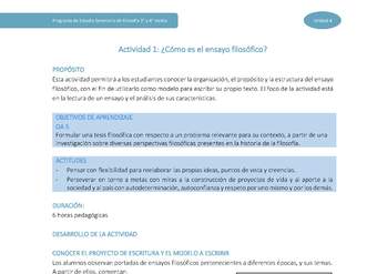 Actividad 1: ¿Cómo es el ensayo filosófico?
