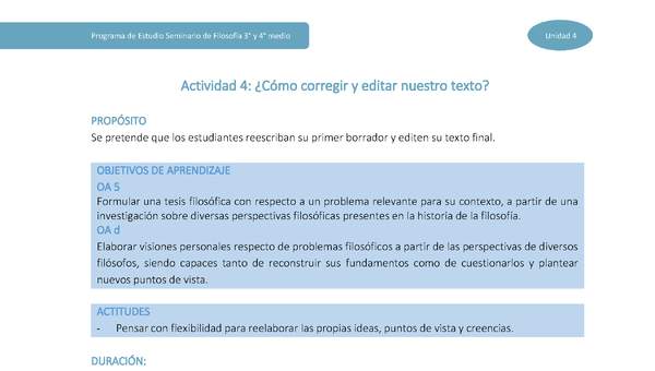 Actividad 4: ¿Cómo corregir y editar nuestro texto?
