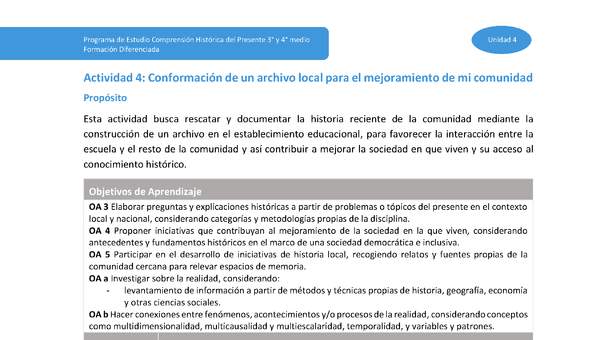 Actividad 4: Conformación de un archivo local para el mejoramiento de mi comunidad