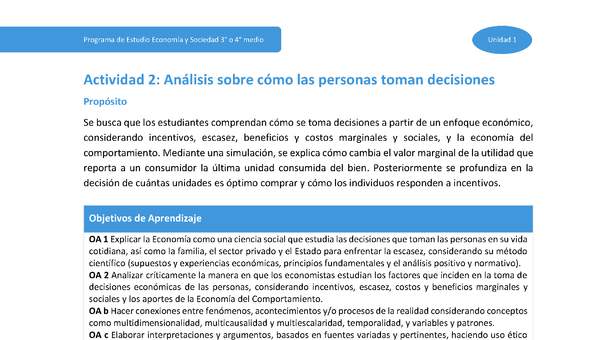 Actividad 2: Análisis sobre cómo las personas toman decisiones