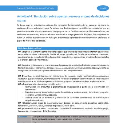 Actividad 4: Simulación sobre agentes, recursos y toma de decisiones