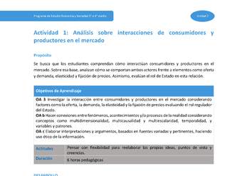 Actividad 1: Análisis sobre interacciones de consumidores y productores en el mercado