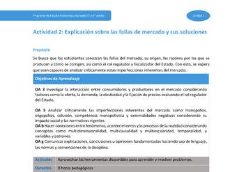 Actividad 2: Explicación sobre las fallas de mercado y sus soluciones