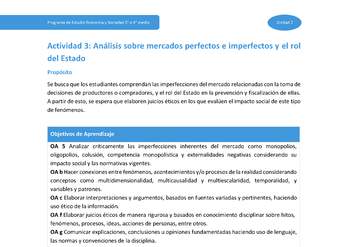 Actividad 3: Análisis sobre mercados perfectos e imperfectos y el rol del Estado