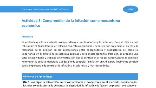 Actividad 3: Comprendiendo la inflación como mecanismo económico