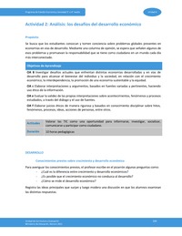 Actividad 2: Análisis: los desafíos del desarrollo económico