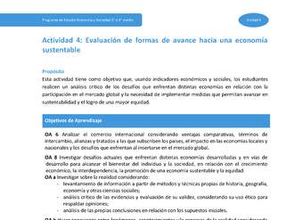 Actividad 4: Evaluación de formas de avance hacia una economía sustentable