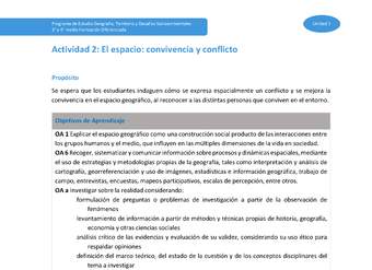 Actividad 2: El espacio: convivencia y conflicto