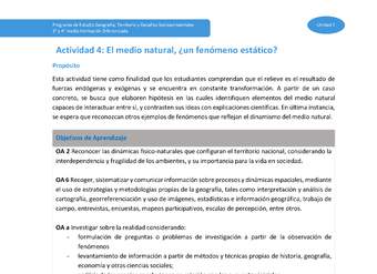 Actividad 4: El medio natural ¿un fenómeno estático?