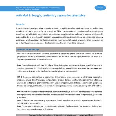 Actividad 3: Energía, territorio y desarrollo sustentable