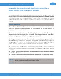 Actividad 4: El ordenamiento y la planificación territorial y su influencia la calidad de vida de la población