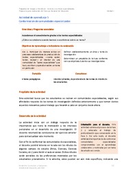 Actividad de aprendizaje 5: Conformación de comunidades especializadas