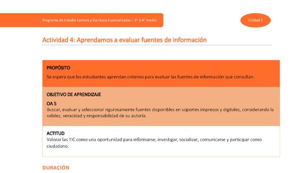 Actividad 4: Aprendamos a evaluar fuentes de información