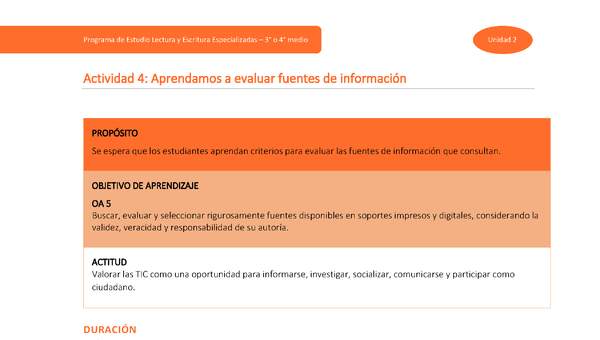 Actividad 4: Aprendamos a evaluar fuentes de información