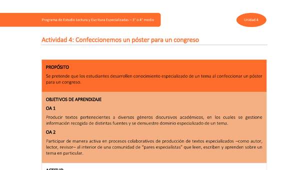 Actividad 4: Confeccionemos un póster para un Congreso