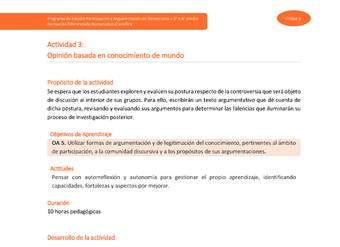 Actividad 3: Opinión basada en conocimiento de mundo