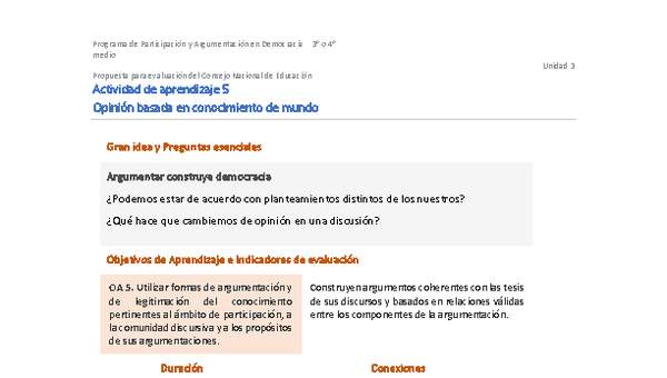 Actividad de aprendizaje 5: Opinión basada en conocimiento de mundo