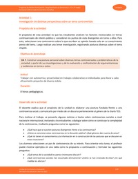 Actividad 1: Investigación de distintas perspectivas sobre un tema controvertido