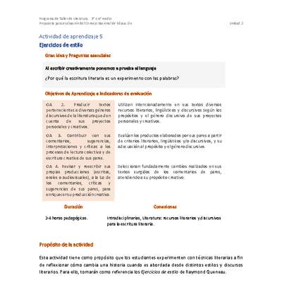 Actividad de aprendizaje 5: Ejercicios de estilo