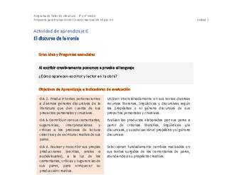 Actividad de aprendizaje 6: El discurso de la ironía