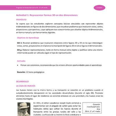 Actividad 1: Representar formas 3D en dos dimensiones