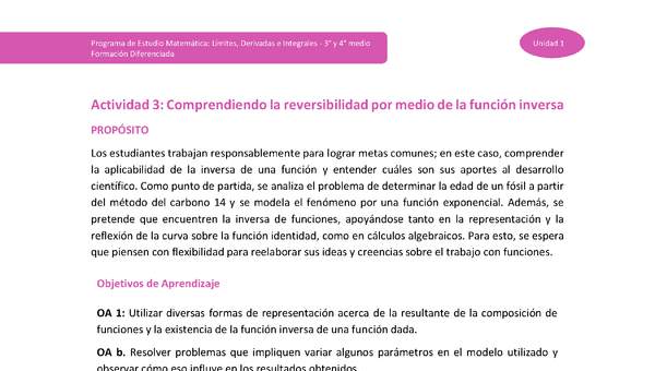 Actividad 3: Comprendiendo la reversibilidad por medio de la función inversa