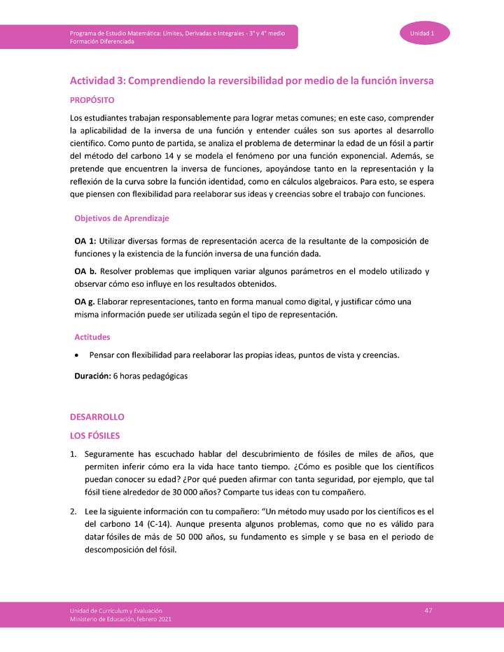 Actividad 3: Comprendiendo la reversibilidad por medio de la función inversa