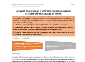 Actividad de aprendizaje 5: Derivadas como funciones que describen las tendencias de un cambio