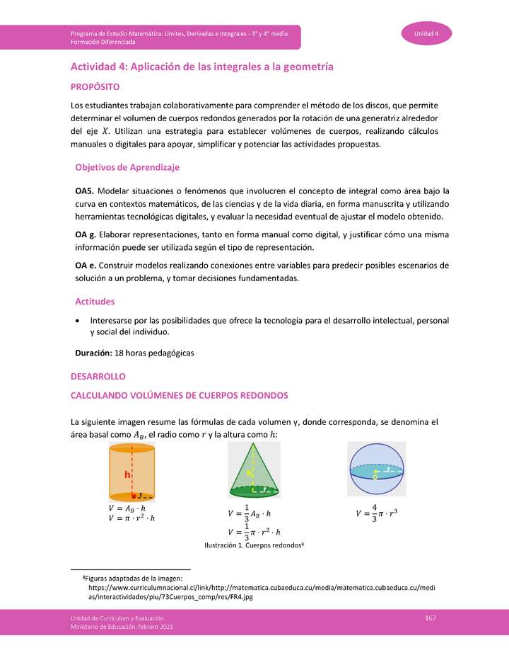 Actividad 4: Aplicación de las integrales a la geometría