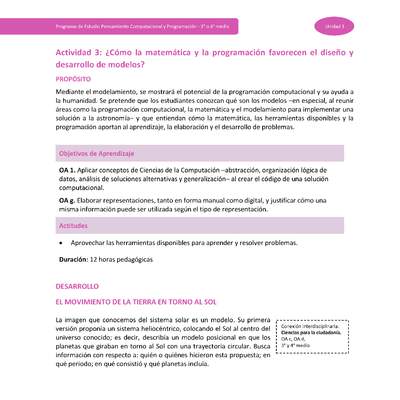 Actividad 3: ¿Cómo la matemática y la programación favorecen el diseño y desarrollo de modelos?