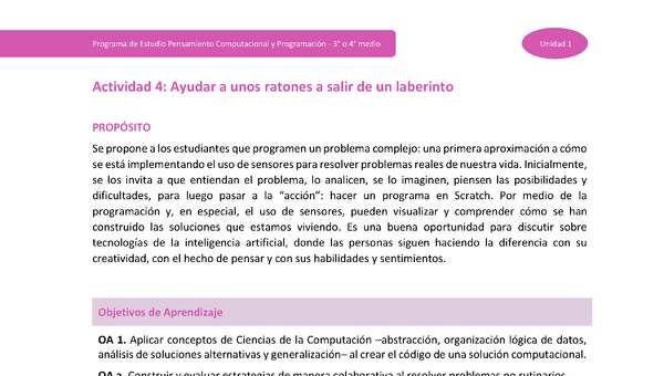 Actividad 4: Ayudando a unos ratones a salir de un laberinto