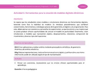 Actividad 1: Herramientas para la creación de modelos digitales dinámicos