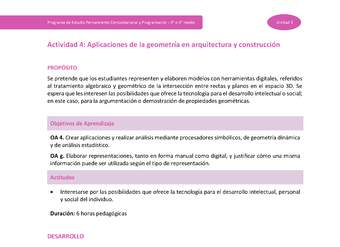 Actividad 4: Aplicaciones de la geometría en arquitectura y construcción