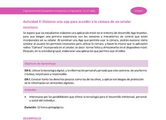 Actividad 4: Elaborar una App para acceder a la cámara de un celular