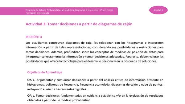 Actividad 3: Tomar decisiones a partir de diagramas de cajón