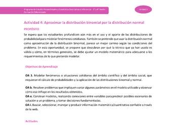 Actividad 4: Aproximar la distribución binomial por la distribución normal