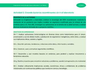 Actividad 2: Creando bacterias recombinantes sin ir al laboratorio