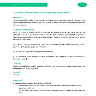 Actividad 4 - Servicios ecosistémicos: ¿para qué y hasta dónde?